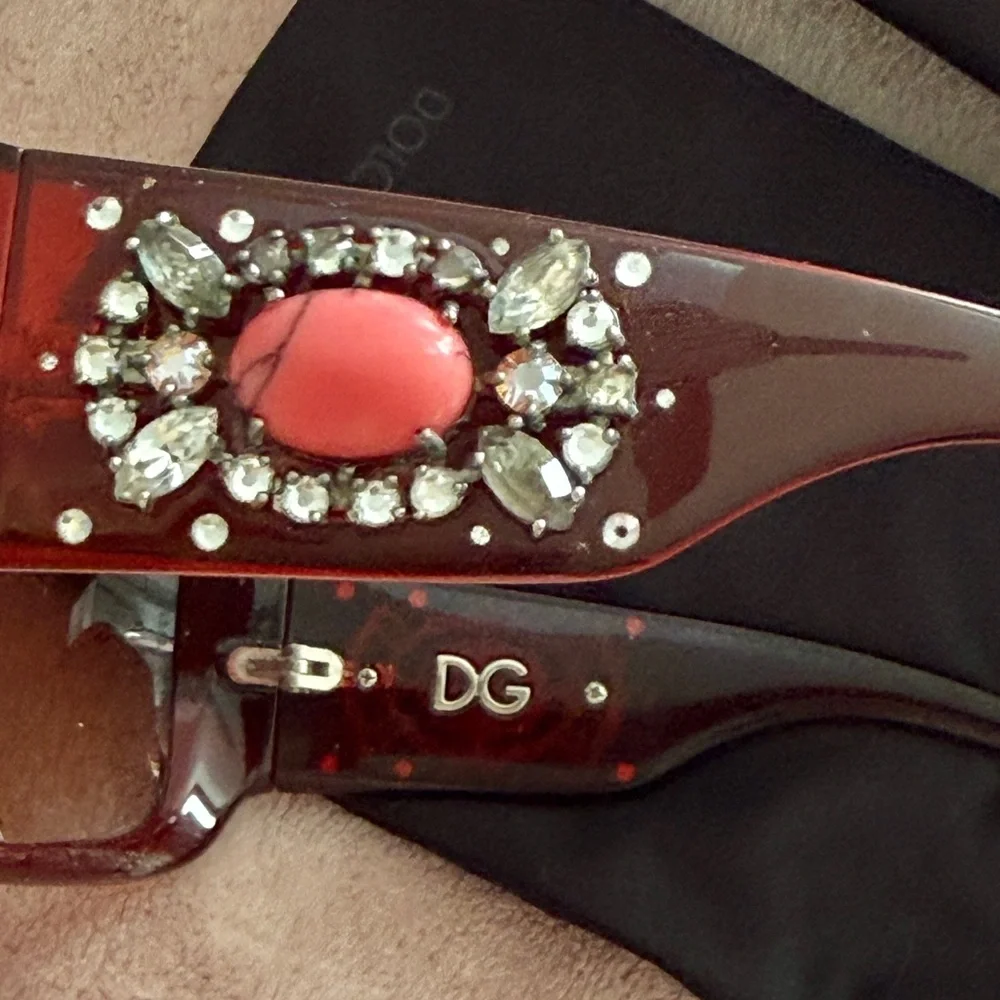 Dolce & Gabbana Ruby Red Embellished Sunglasses - Picture 6 of 10